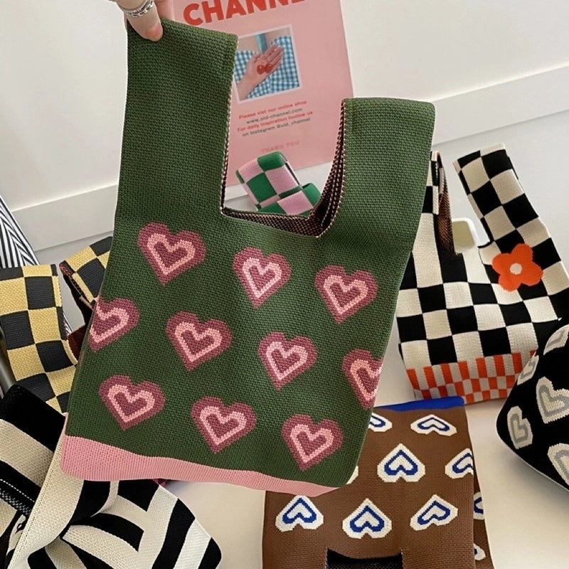 Korean Style Spring And Summer New Arrival Women’s Bag Handbag Bag Fashionable Simple Niche Knitted Bag Vesel Bag Crossbody Bag