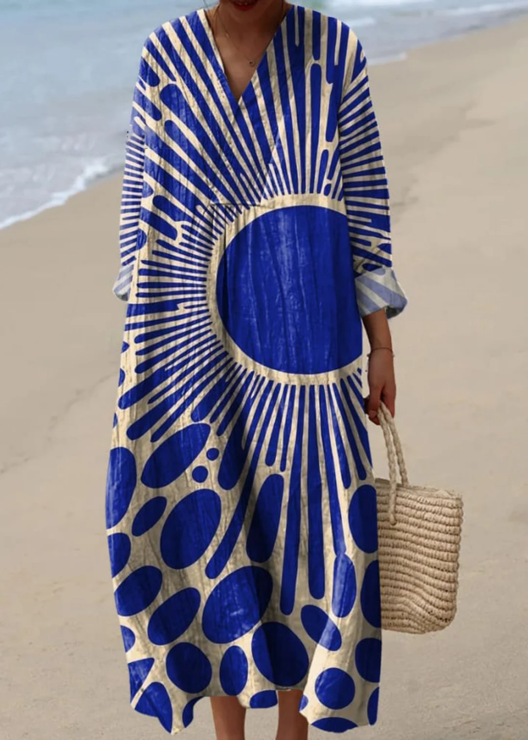 Modern Geometric Art Printed Women's Dress