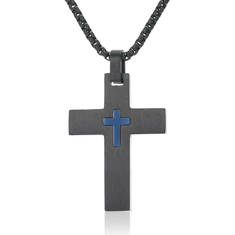 1 Piece 30*42mm 304 Stainless Steel Cross Pendant Chain Jewelry Accessories
