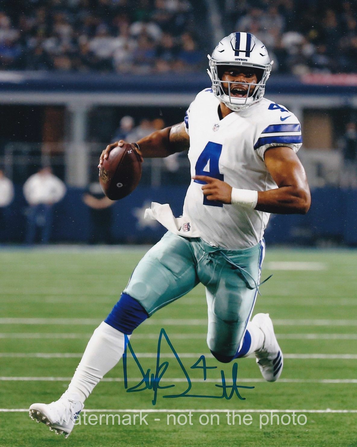 DAK PRESCOTT SIGNED AUTOGRAPH 8X10 Photo Poster painting MISSISSIPPI STATE DALLAS COWBOYS