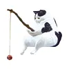 Fishing Cat Ornament Mini Cat Figurine Home Car Interior Decoration (7Pcs)