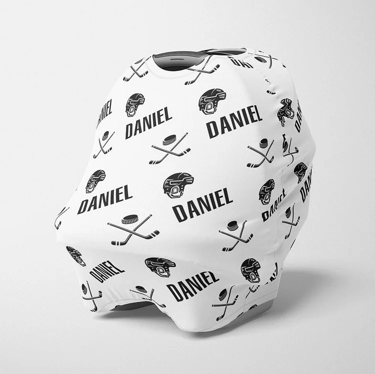 Personalized Baby Hockey Car Seat Canopy| Canopyl04