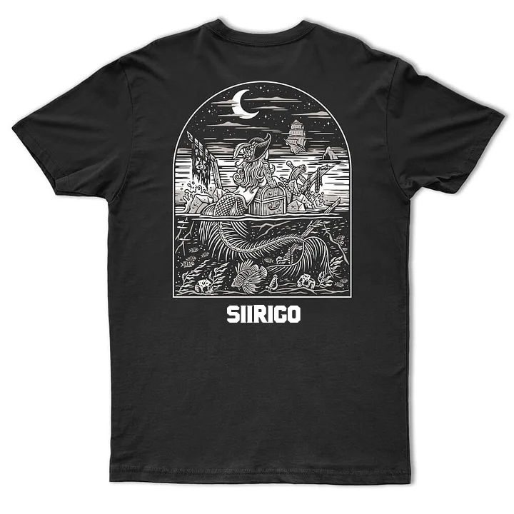 Tatted Mermaid Tee - Black