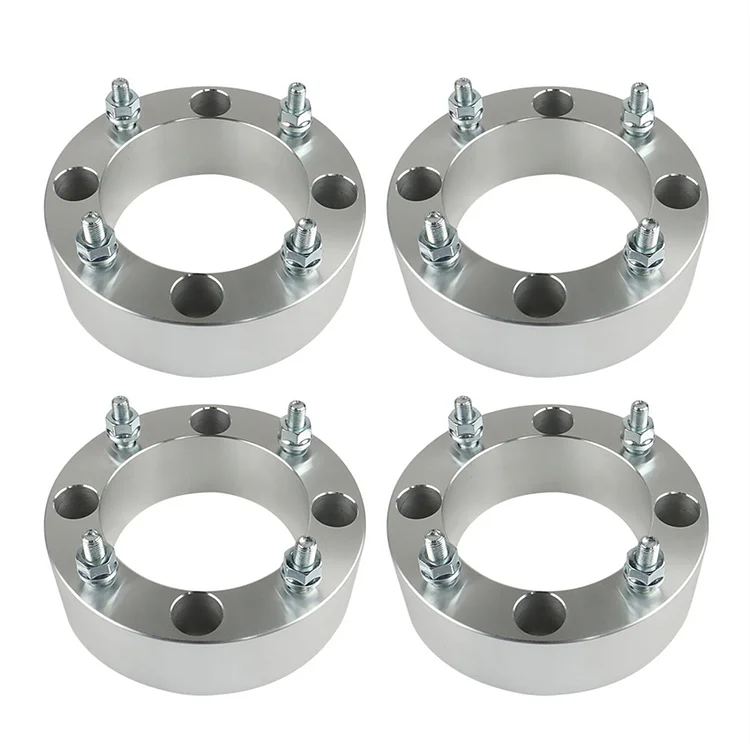 SEBLAFF 4 Pack 2in 4 x 137mm Silver Wheel Flange Spacers Adapter 110mm Hub Bore & M10 x 1.25 Studs