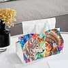 Boho Maiden And Wolf DIY Diamond Painting PU Tissue Holder Box
