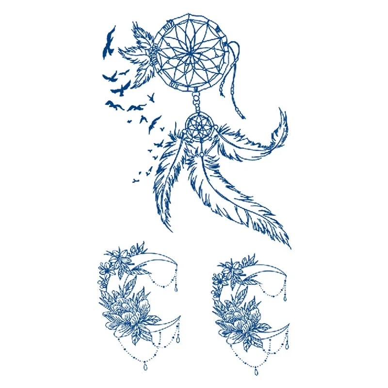 Juice Lasting Ink Tattoo Body Art Waterproof Temporary Sticker Snake Musical Note Women Totem Small Paw Rose Arm Fake Tattoos
