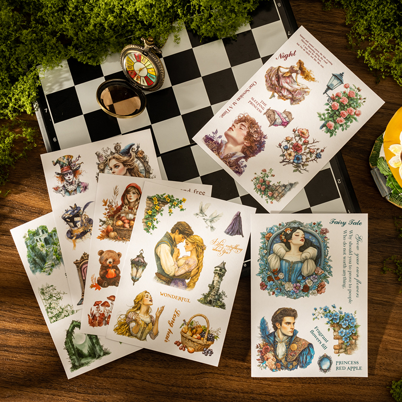 스티커북 - 동화 속편 시리즈 빈티지 캐릭터 꽃