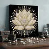 (30x30cm)DIY Lotus Flower Pearl Painting Kit With Inner Frame Home Decor