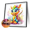 (40*40cm)Colourful Dinosaur - Round Partial AB Drill Diamond Painting