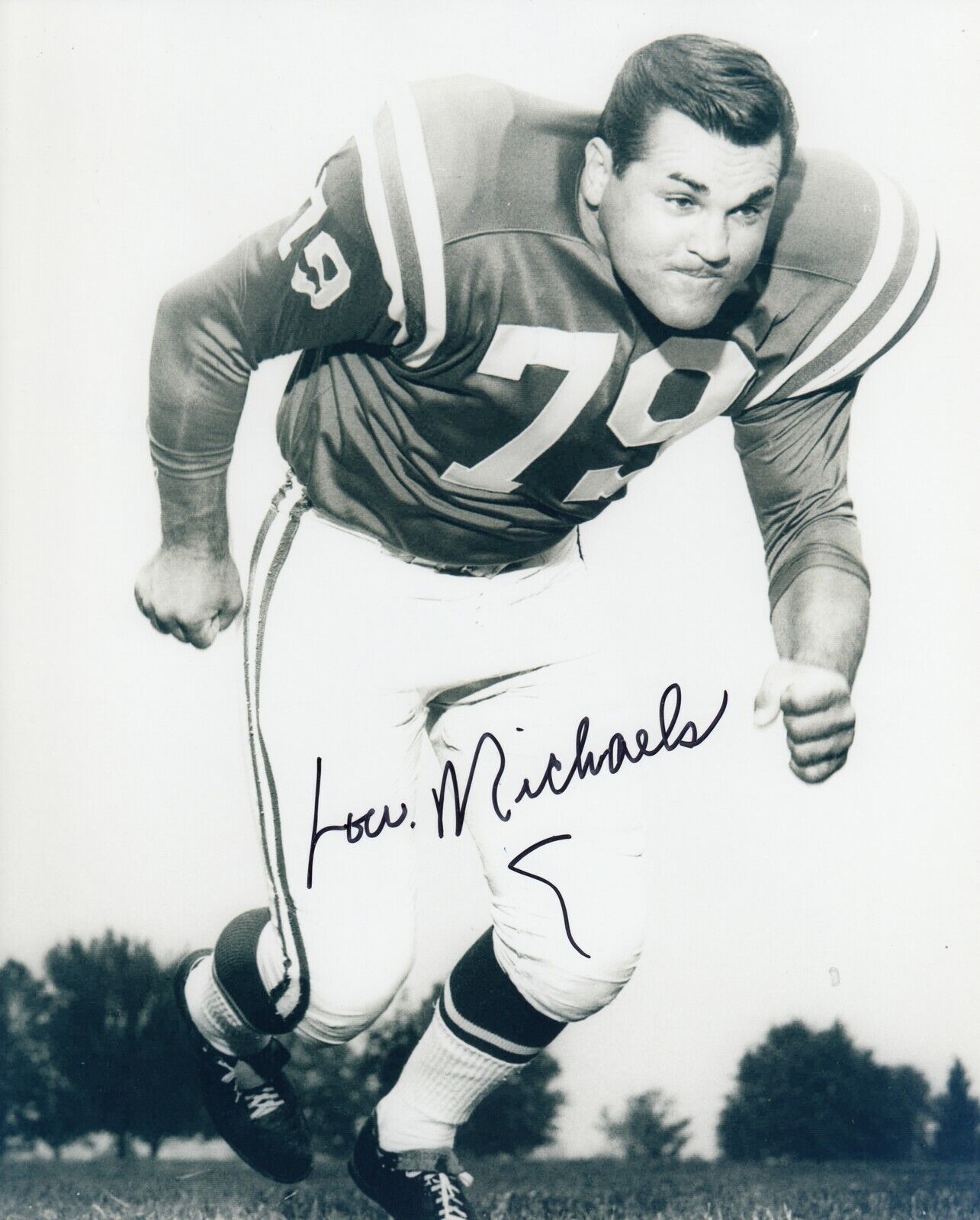 Lou Michaels #1 8x10 Signed w/COA Baltimore Colts 033119