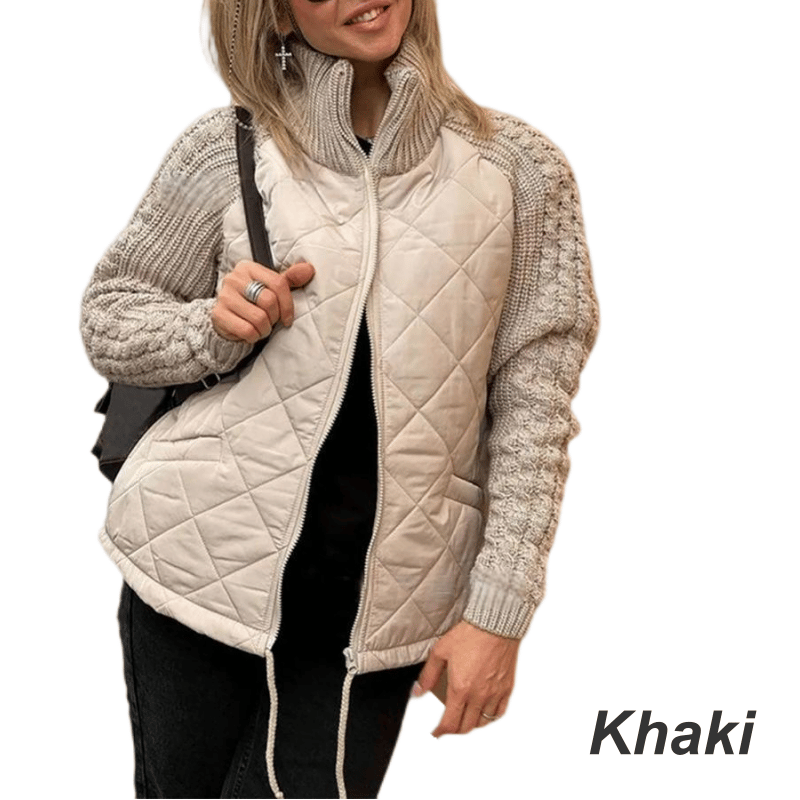 🍂 Fall/Winter on sale ❄️ Women's knitted patchwork puffa jacket