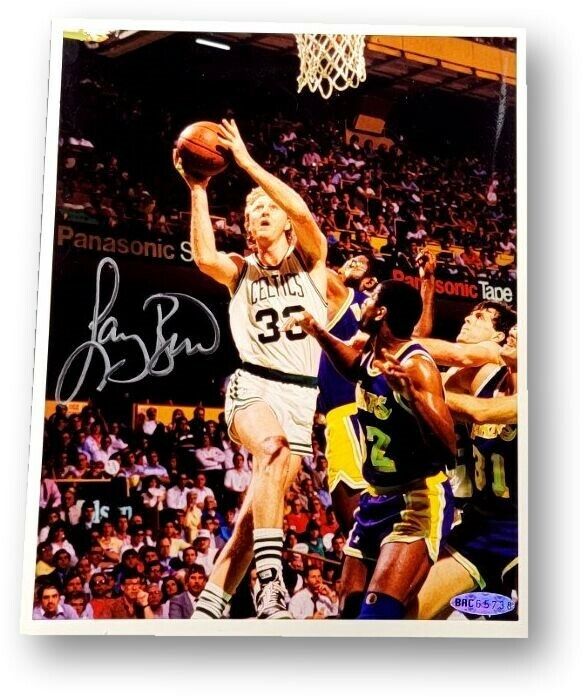 Larry Bird Signed Autographed 8X10 Photo Poster painting Boston Celtics vs Lakers UDA Upper Deck