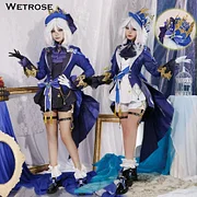 [Wetrose] In Stock SSR Furina Focalors Genshin Impact Cosplay Costume Black White Set