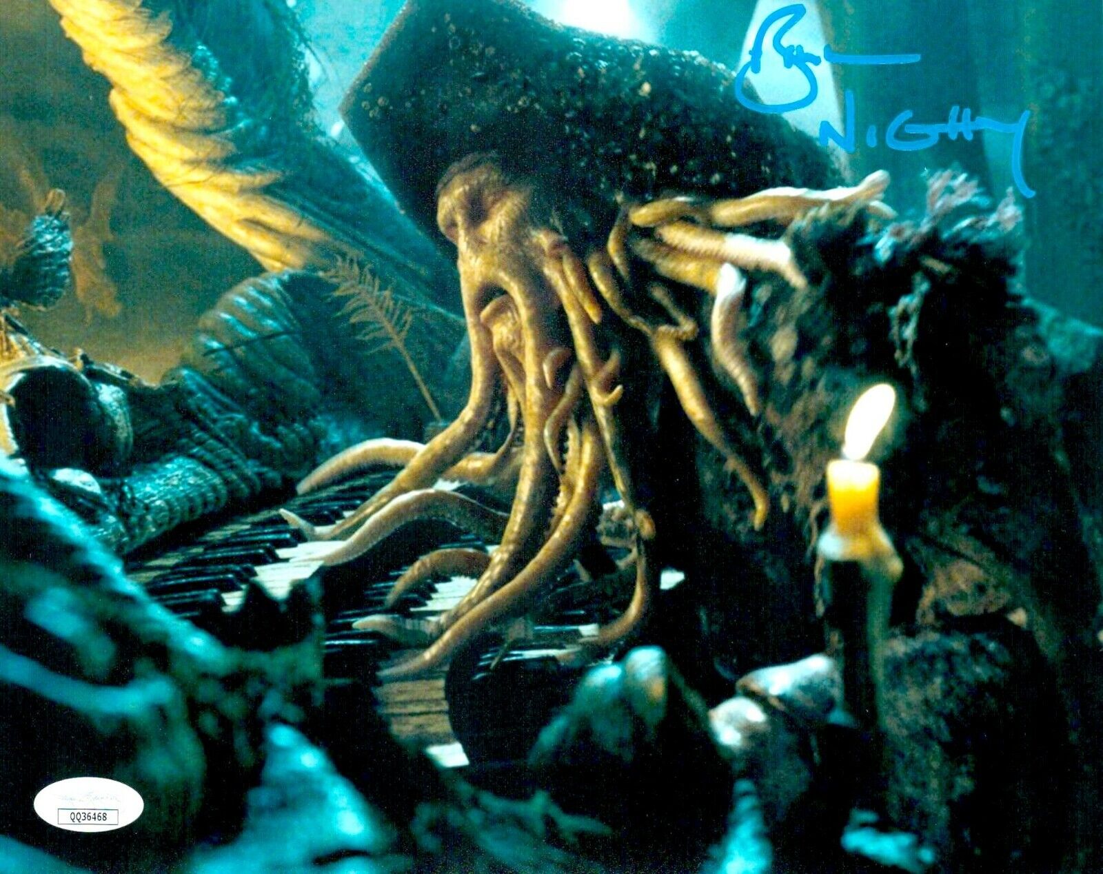 BILL NIGHY Signed 8x10 Photo Poster painting DAVY JONES Pirates of the Caribbean JSA COA Cert