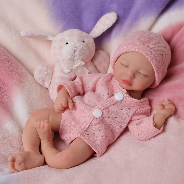 Babeside Tara 12" Full Silicone Reborn Baby Girl Lifelike Sleeping Lovely Pink