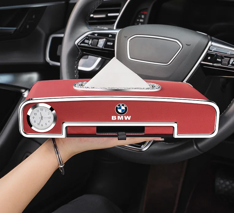 Car Clock Tissue Box with Holder