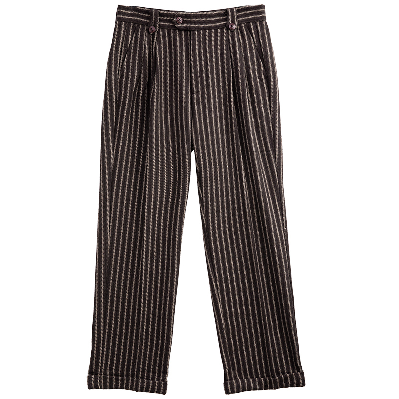 Retro Striped Straight Casual Tapered Pants