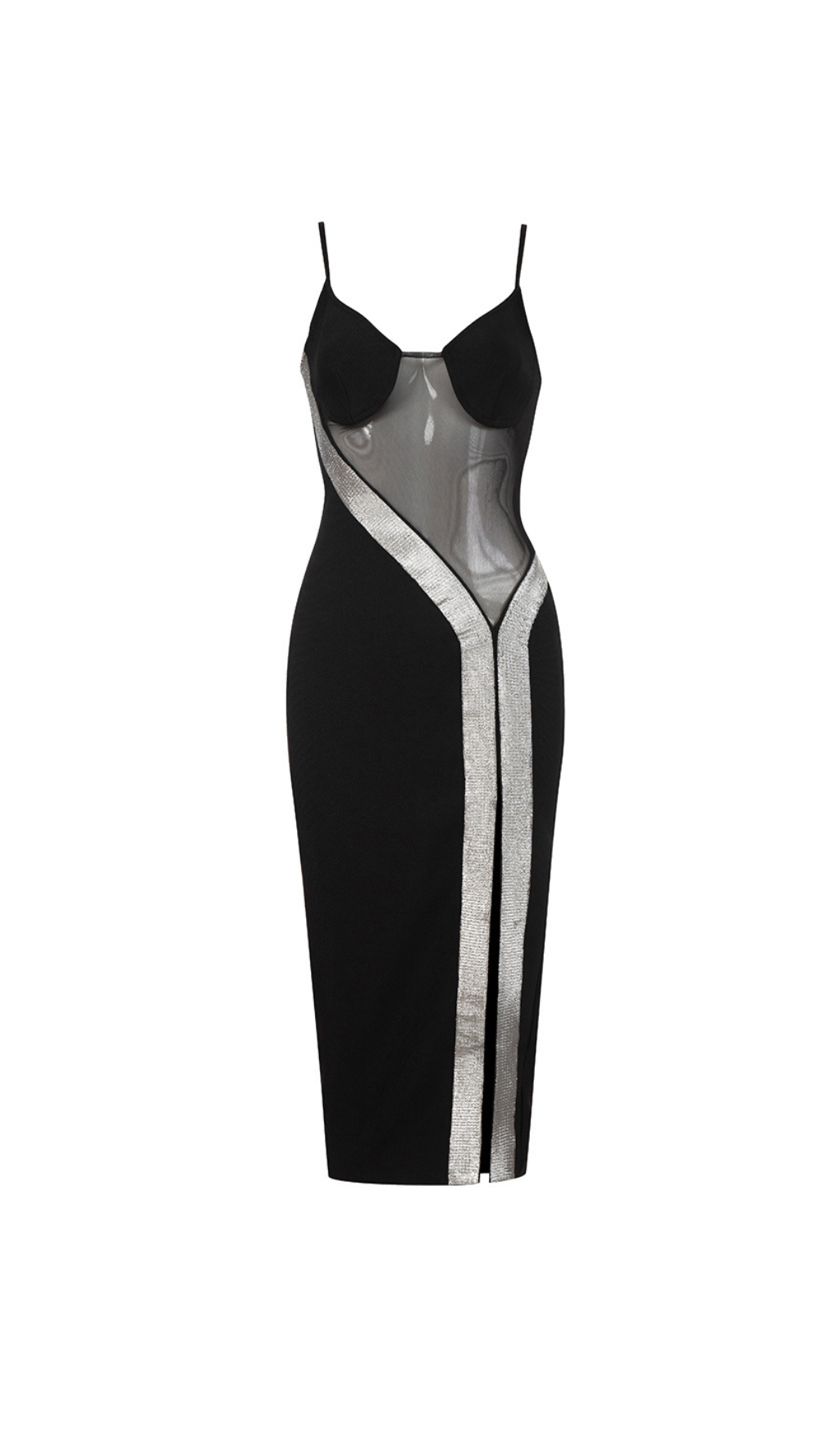 CRYSTAL NET MIDI DRESS