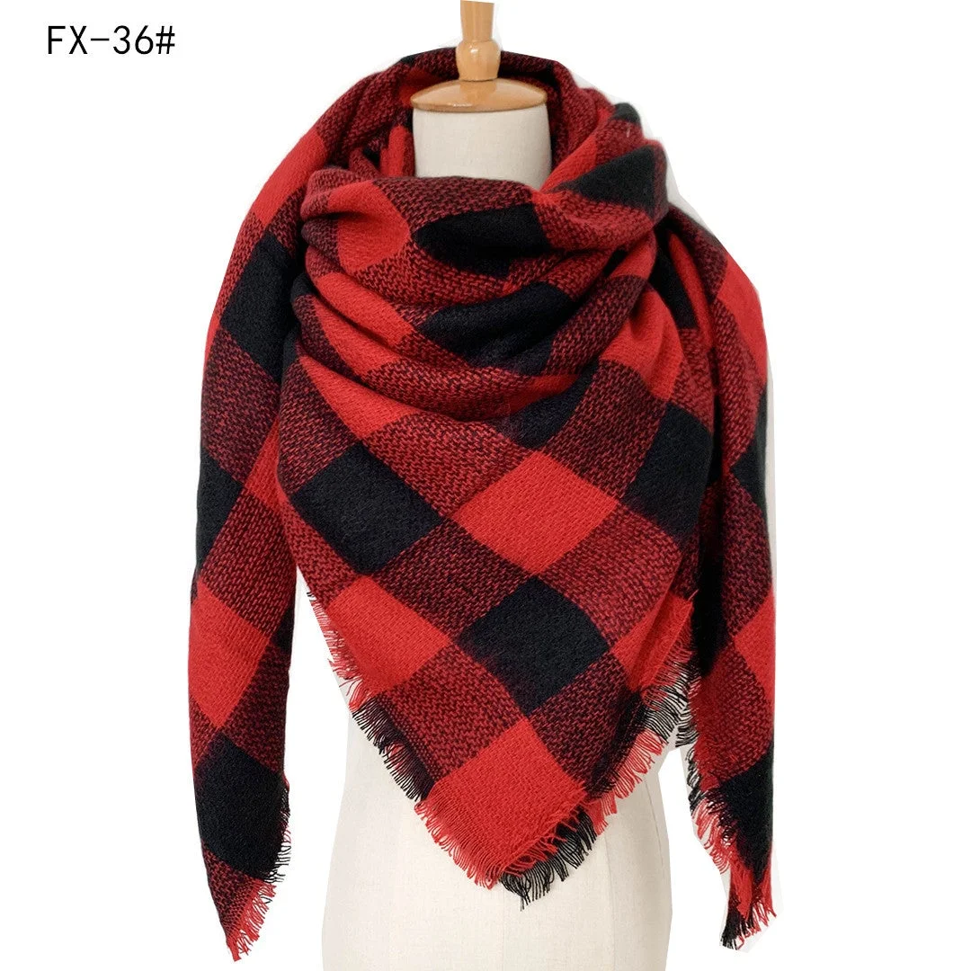 Plaid Pashmina Scarf Winter Scarf For Women