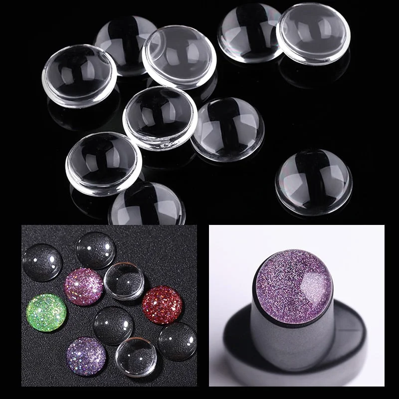 10Pcs Nail Polish Gel Color Label Stickers Transparent Round UV Gel Varnish Nail Colors Display Nail Art DIY Design Decoration-Nail Inspo