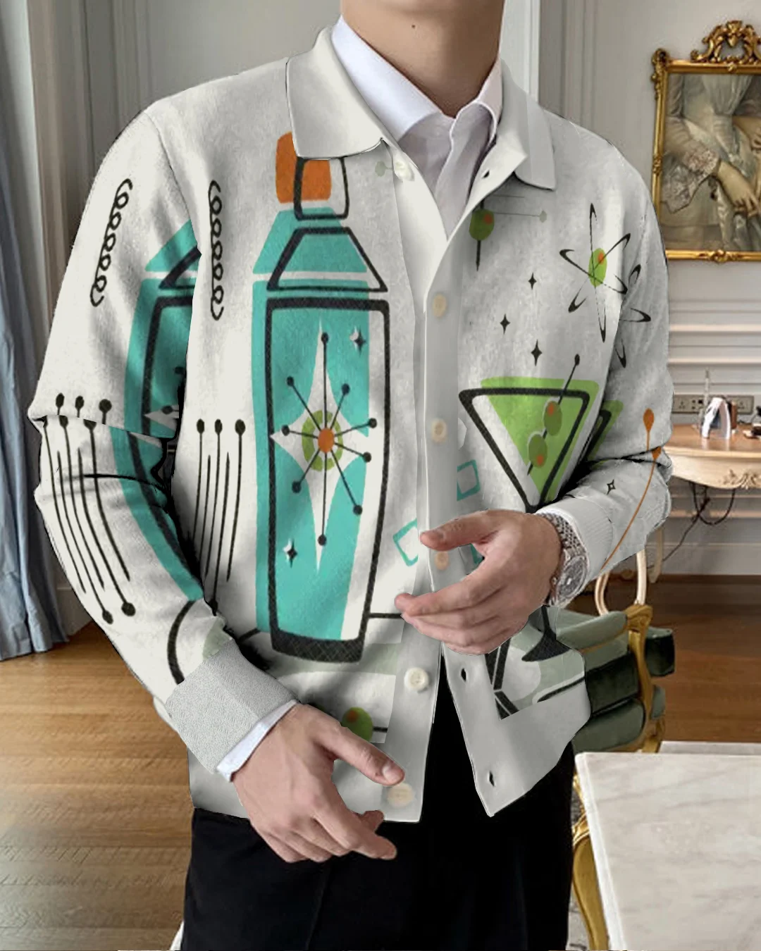 Men's Lapel Knitted Sweater Cardigan 4da9