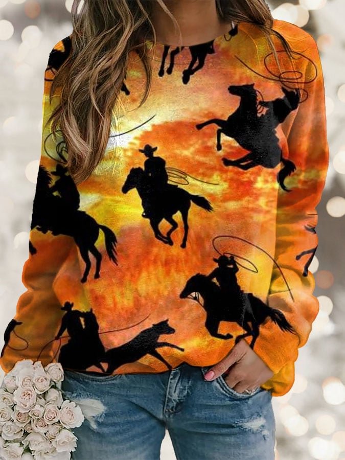 Fashion Print Long Sleeve Sweatshirt