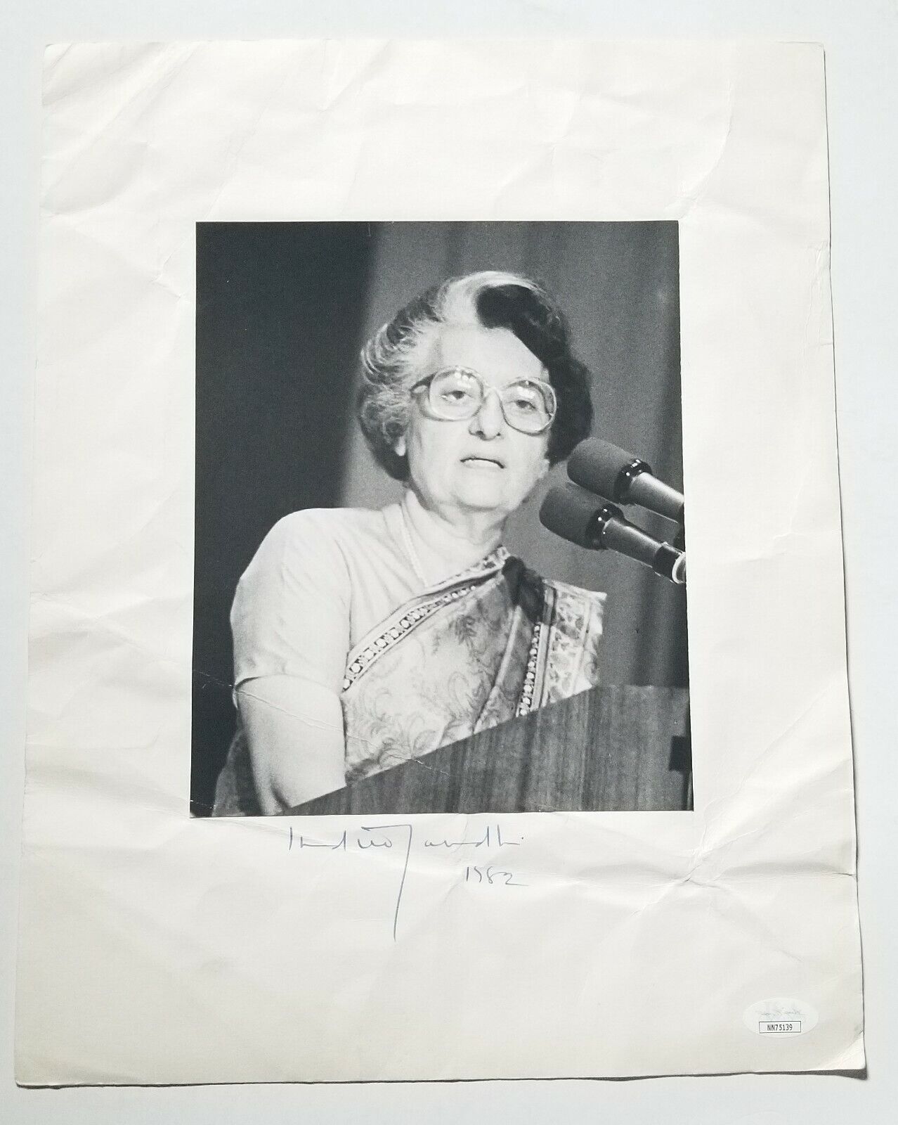 Indira Gandhi Indian Prime Minister SIGNED P Rankin Smith Original Photo Poster painting JSA COA