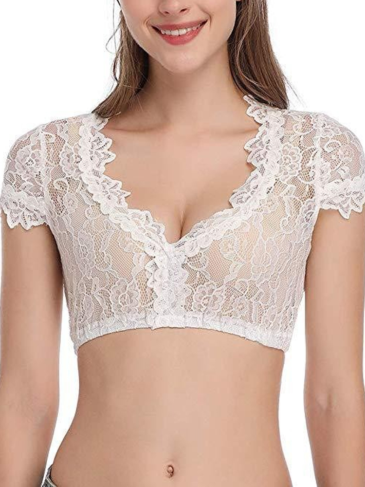 Floral Lace Dirndl Crop Top wearshes