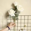 Blooming 3 Stems White Pink Roses Artificial Flower