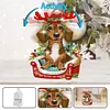 DIY Christmas Dachshund-Acrylic Diamond Painting Ornaments With Shaking Head Function