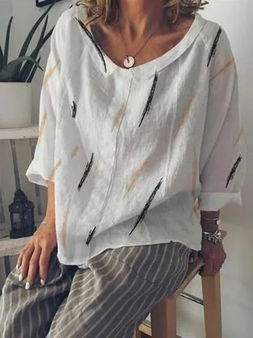 Plus Size Solid Casual Long Sleeve Blouse