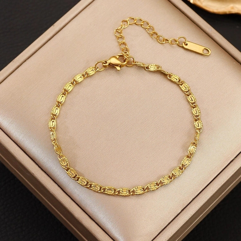 Minimalist Moon Flower Bow Knot Imitation Pearl Alloy Bracelets