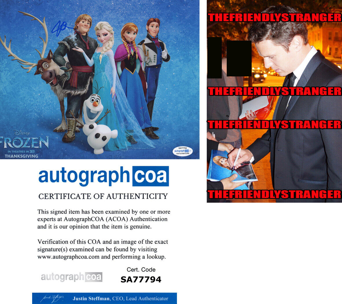 JONATHAN GROFF signed Autographed FROZEN