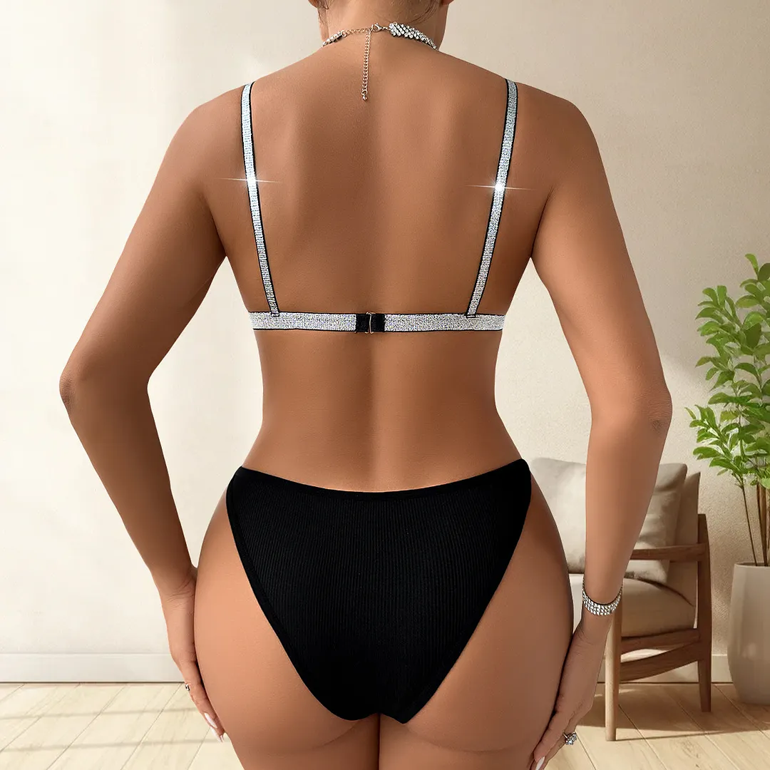Churchf New Three-Point Bikini Swimsuit Split Thread Without Steel Ring Sexy Women's Underwear