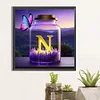 Diamond Painting -DIY Round Drill Butterfly Letter N(40x40cm)