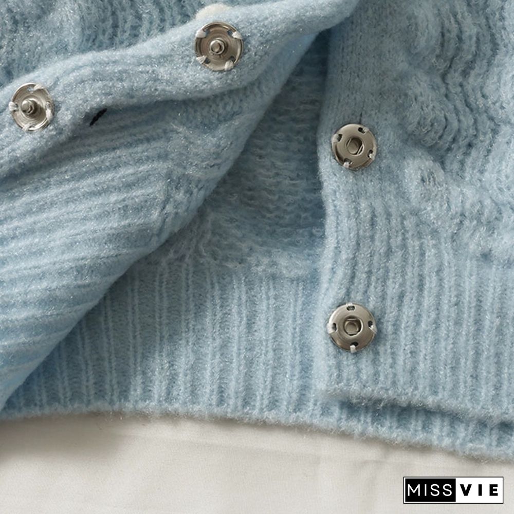 Fashion Flowers Cardigan Knitted Sweater