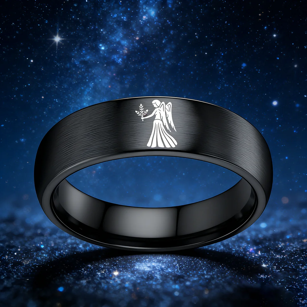 Virgo Dome Tungsten Carbide Rings Black Tungsten Wedding Bands for Men and Women 4MM 6MM 8MM Width