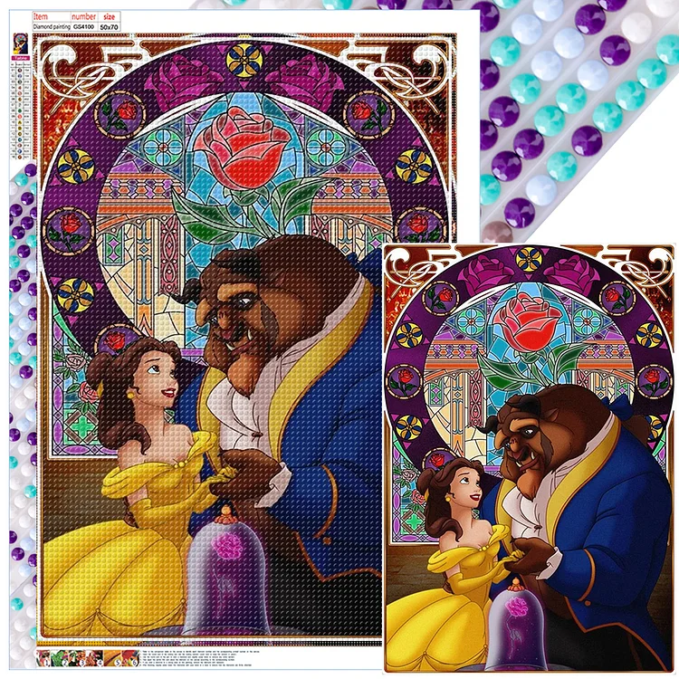 Beauty And The Beast 50*70CM (Canvas) Full Round Drill Diamond Painting gbfke