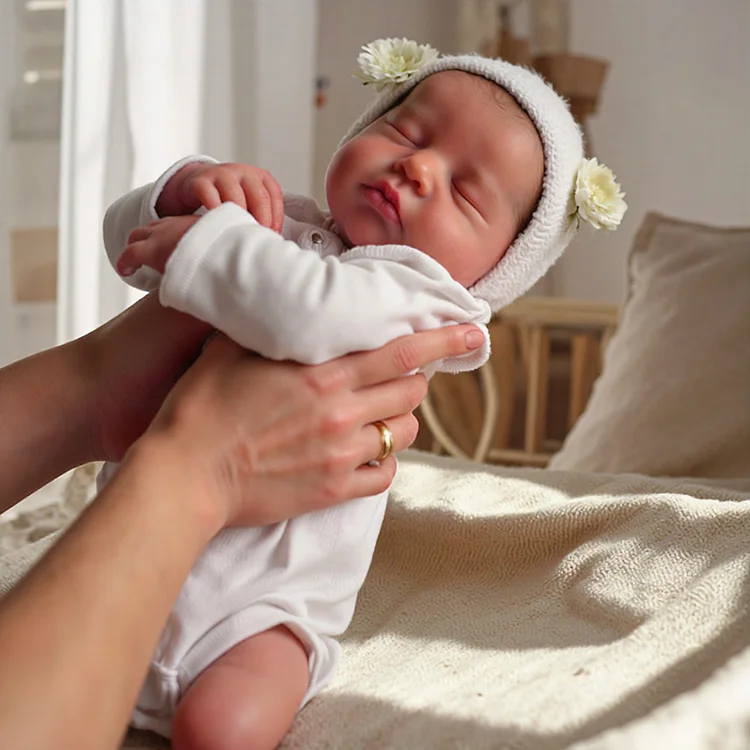 [3-7 Days Delivery]12"&16" Full Liquid Solid Platinum Silicone Baby Doll, No Joint More Flexible Realistic Reborn Baby with Realistic Belly Button and Birth Mark