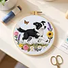 Border Butterfly Full 11CT DIY Stamped Cross Stitch Kits 24x24cm Embroidery Needlepoint Starter Kits with Hoop Cross Stitch Art and Crafts Kits for Beginners Adults Home Decor