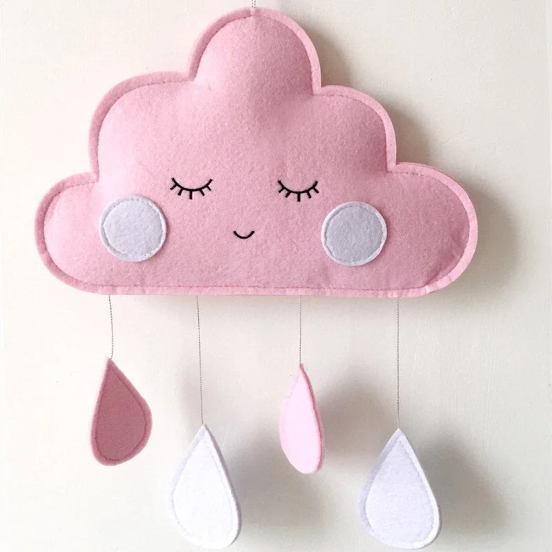 Ins Felt Cloud Raindrop Pendant Wall Hanging Ornaments Nordic Style  Kids Room Decorations Baby Tent Nursery Decor Photo Props