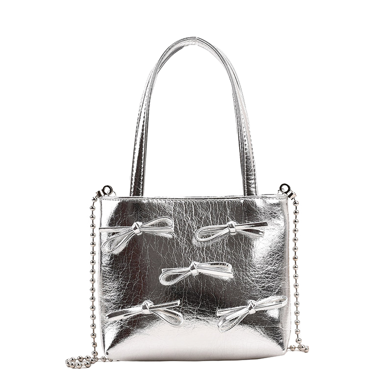 Xpoko Women's Bags on Sale 2023 New Solid Chains Sweet Bow Versatile Handbag Advanced Sense High-capacity Cross Body Small Square Bag