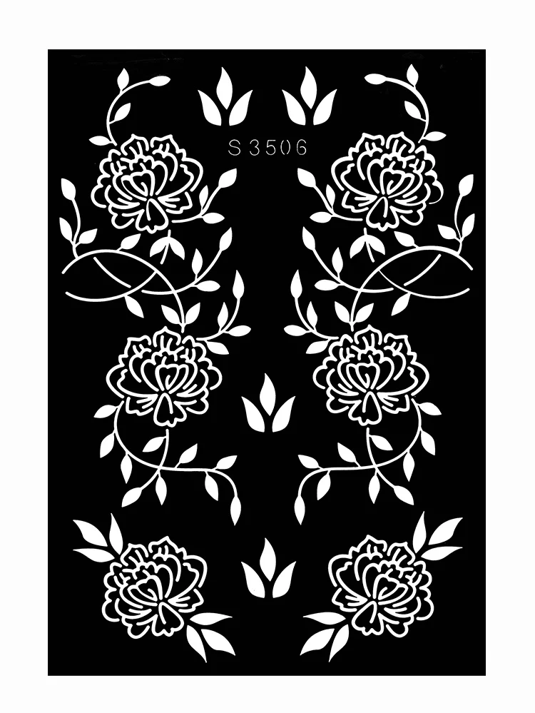 Sdrawing Drawing Henna Template for Hand Henna Tattoo Stencil Flower Tattoo Design for Women Wedding Festival Party Tatoo Tools