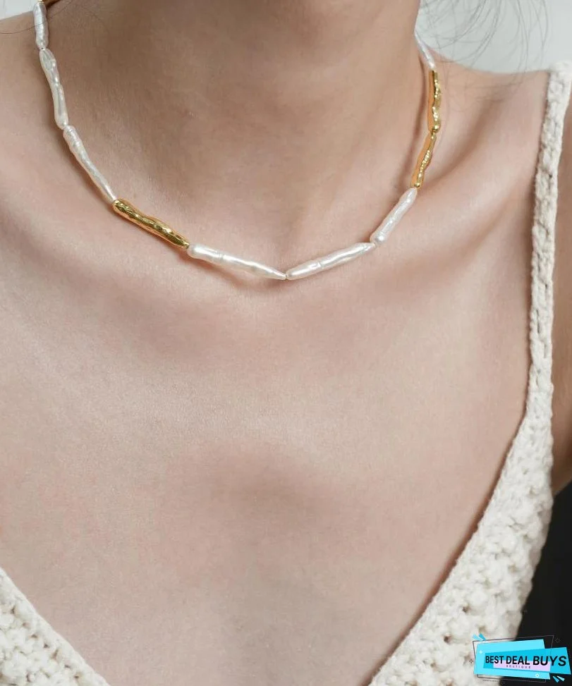 Modern Colorblock Alloy Pearl Princess Necklace