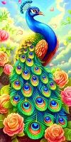 Luxury AB Velvet Diamond Painting Kit - Peacock
