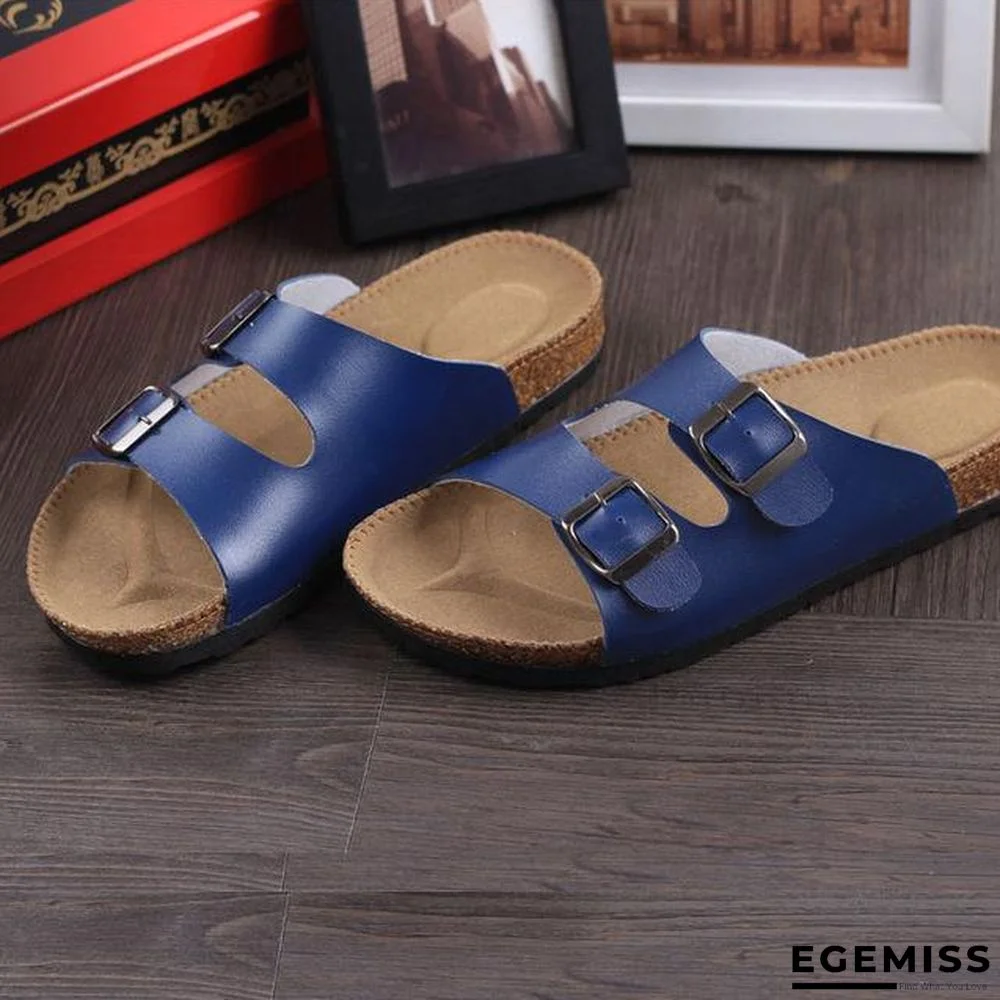 Men's PU Leather Slippers Sandals Flip Flops Summer Beach Sandals | EGEMISS