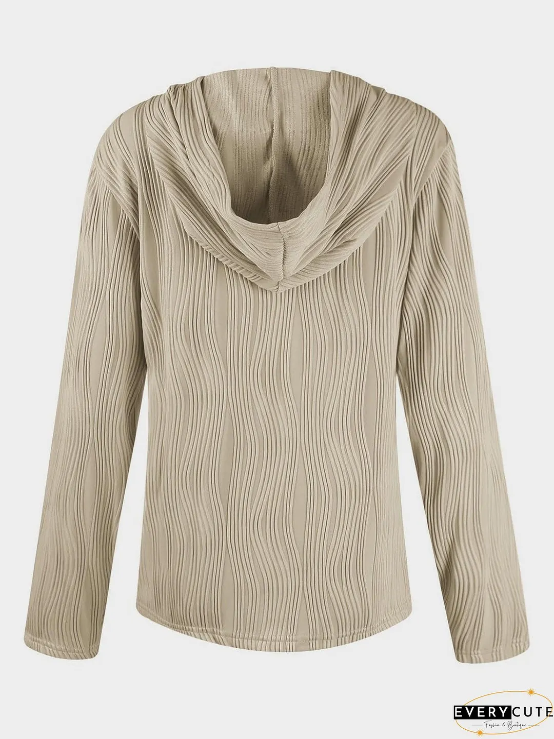 Textured Long Sleeve Hoodie