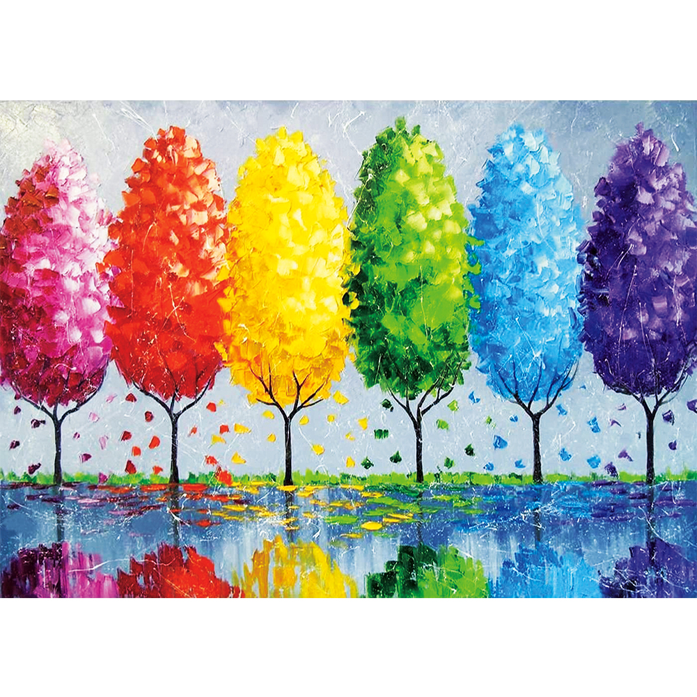 

(Multi-Size) Color Tree - Round/Square Drill Diamond Painting - 40*30CM, Square diamond 30*40cm, 501 Original