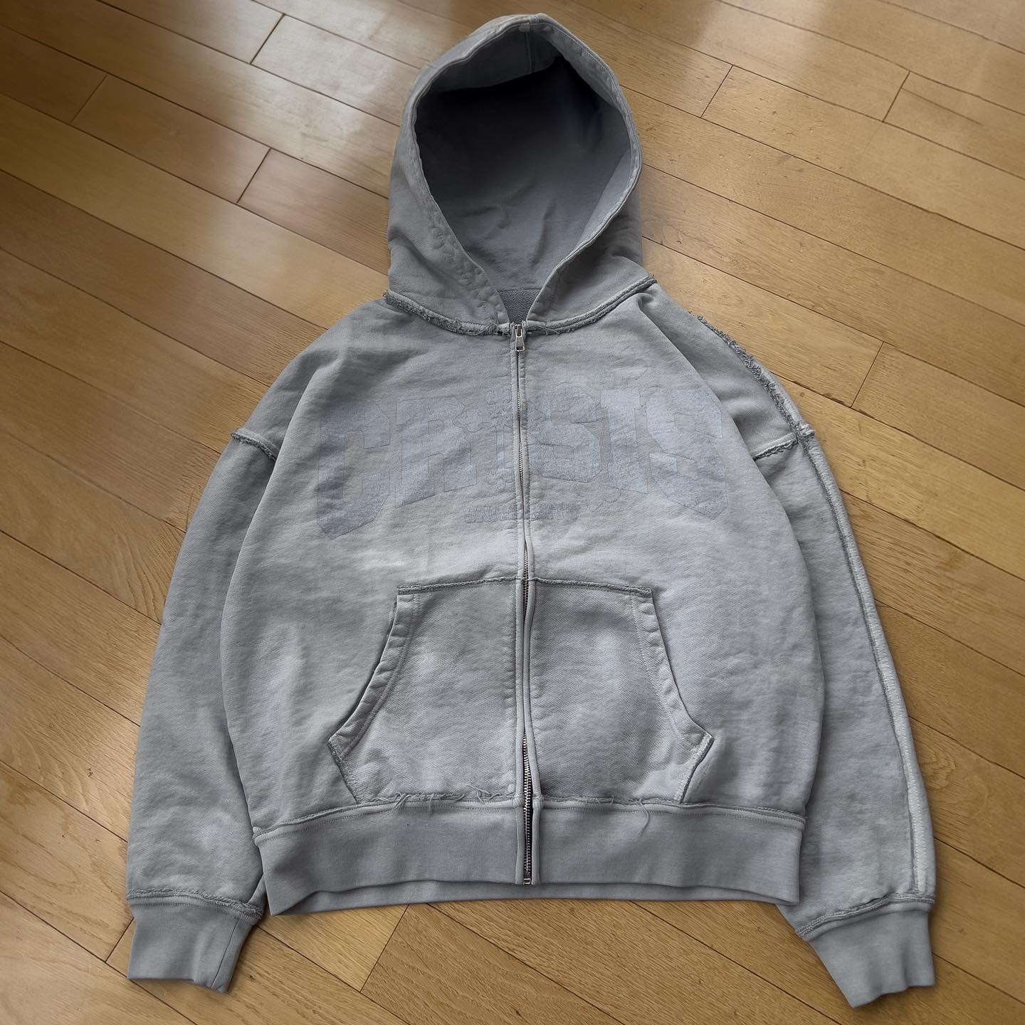 Solid Print Zip-Up Hoodie