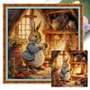 (Multi-Style) Retro Bunny-11CT Stamped Cross Stitch 40*40cm/15.75*15.75in